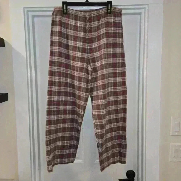Calvin Klein Mens 100% Cotton Plaid Flannel Pajama Set Red Gray Size Large - Picture 3 of 10